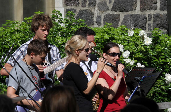 Standing on the Solid Rock. Some of the music team at St Barnabas, Fendalton.