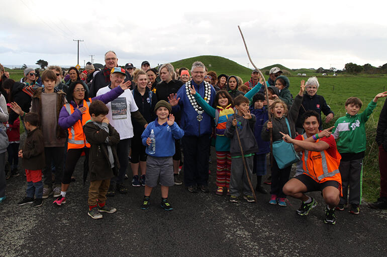 The colonial troops once rode down this road from the highway into Parihaka. 