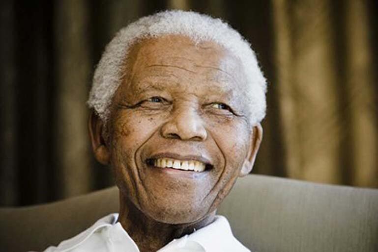 Nelson Mandela, South Africa's first black President.