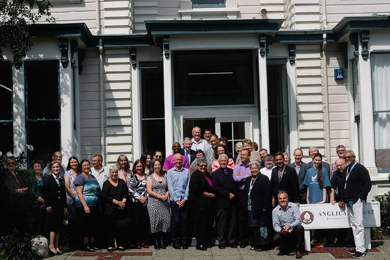 Anglican Missions supporters spill out of mission headquarters at Octavius Hadfield House during a day of centenary celebrations in Wellington.