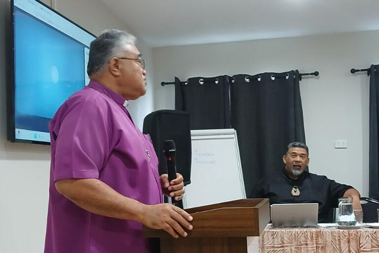 Archbishop Sione Ulu'ilakepa speaks at the Wasonwara 'One Ocean One People' gathering in July. Archbishop Sione Ulu'ilakepa speaks at the Wasonwara 'One Ocean One People' gathering in July.