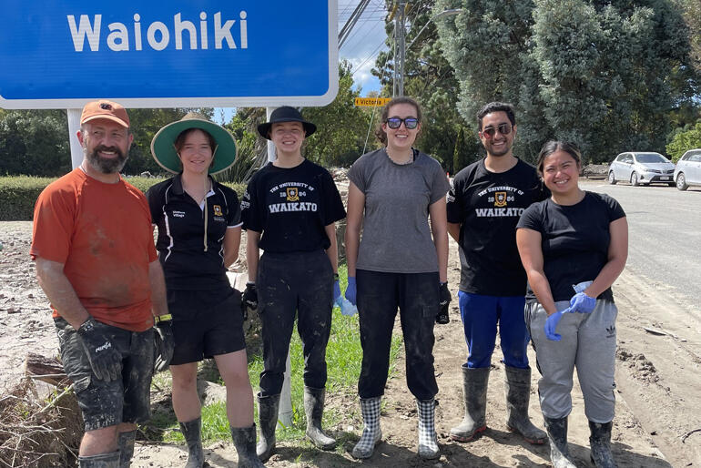 + Andrew Waiapu, Caitlin Hedge and students from Waikato Uni join the Waiohiki clean-up for a weekend.