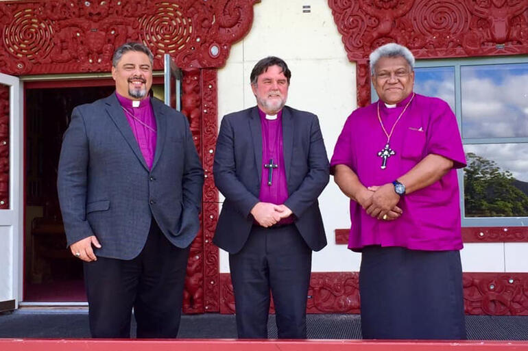 'God's love can overcome any challenge' (L-R): Archbishop Don Tamihere, Archbishop Philip Richardson and Archbishop Fereimi Cama.