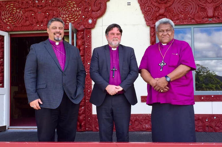 'God's love can overcome any challenge' (L-R): Archbishop Don Tamihere, Archbishop Philip Richardson and Archbishop Fereimi Cama. 'God's love can overcome any challenge' (L-R): Archbishop Don Tamihere, Archbishop Philip Richardson and Archbishop Fereimi Cama.