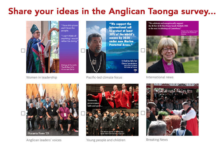 Kurahautū has launched a survey to ask for your input as we look to update Anglican Taonga: https://www.surveymonkey.com/r/YGLRHXZ Kurahautū has launched a survey to ask for your input as we look to update Anglican Taonga: https://www.surveymonkey.com/r/YGLRHXZ