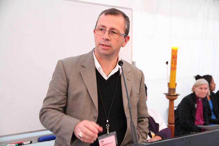 Bishop Andrew Hedge presents a new motion in response to 'A Way Forward'. Bishop Andrew Hedge presents a new motion in response to 'A Way Forward'.