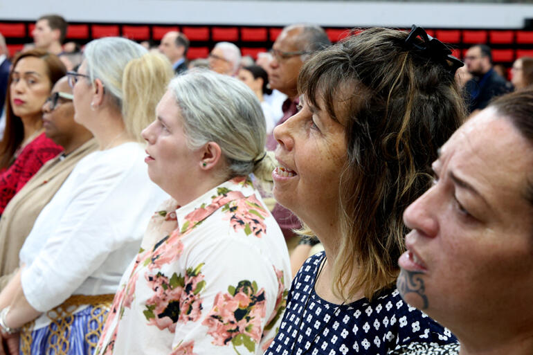 Jenny Duckworth joins observers and delegates at the Opening Eucharist.