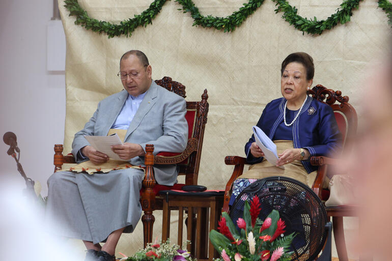 Their Royal Highnesses HRH King Tupou VI and HRH Queen Nanasipau'u Tuku'aho grace the Opening Eucharist with their presence.