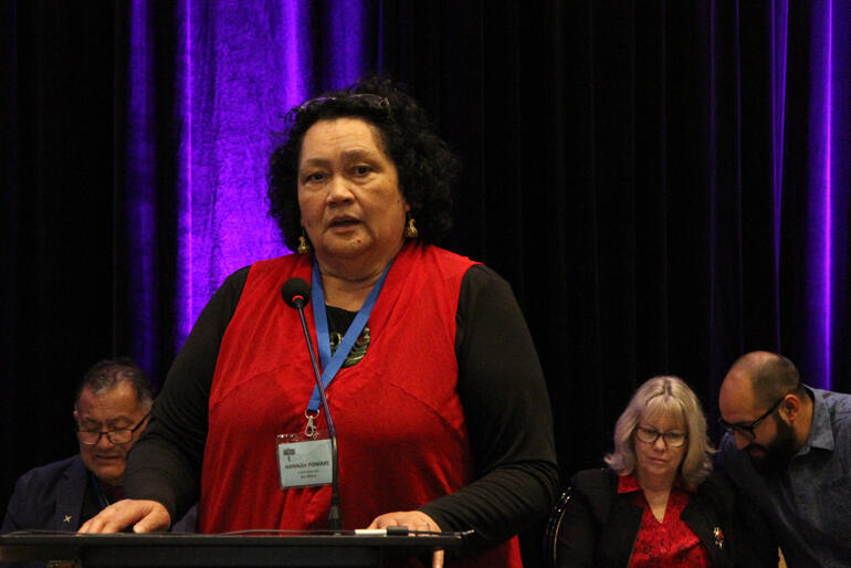 Ven Hannah Pomare tells Synod about training then serving without pay, while College classmates going to Pākehā parishes received full stipends. Ven Hannah Pomare tells Synod about training then serving without pay, while College classmates going to Pākehā parishes received full stipends.
