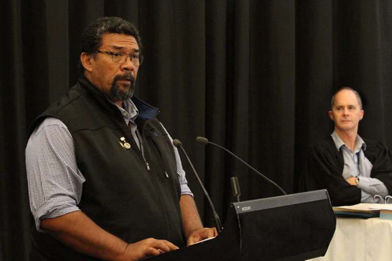 Fei Tevi moves the motion which recognises Polynesian Anglicans will not bless same sex relationships. Fei Tevi moves the motion which recognises Polynesian Anglicans will not bless same sex relationships.