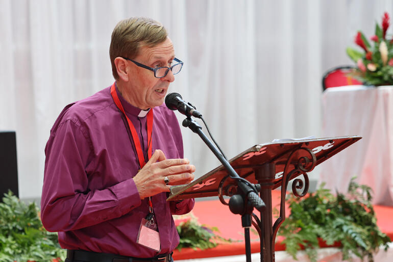 Bishop Peter Carrell moves Bill 12 that standardises the information bishops need to share in their 'Safe to Receive' testimonials.