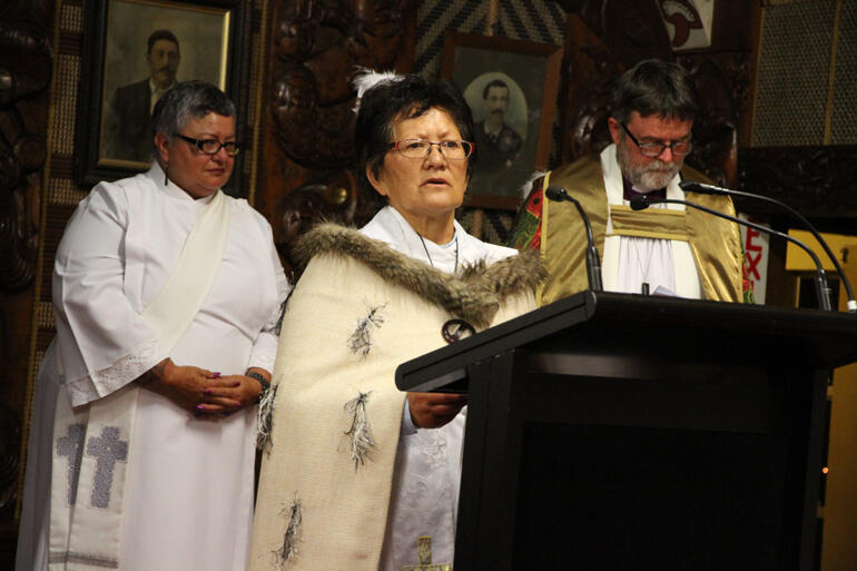 Archdeacon Leonie Joseph leads opening prayers backed by Rev Charmaine Sarten and Archbishop Philip Richardson. Archdeacon Leonie Joseph leads opening prayers backed by Rev Charmaine Sarten and Archbishop Philip Richardson.