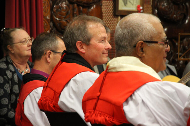 The two newest bishops attending Te Hīnota listen in. L-R: Bishop Steven Benford and Bishop 'Afa Vaka. The two newest bishops attending Te Hīnota listen in. L-R: Bishop Steven Benford and Bishop 'Afa Vaka.