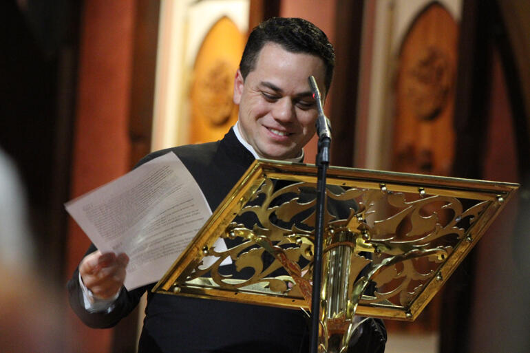 Missioner of Waikato Rev Cruz Karauti-Fox reads from Te Paipera Tapu: Rutu 1 me Rutu 2. Missioner of Waikato Rev Cruz Karauti-Fox reads from Te Paipera Tapu: Rutu 1 me Rutu 2.