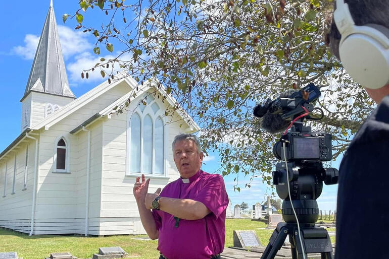 Archbishop David Moxon speaks to Māori media about the role of Te Hāhi Mihinare in acquiring the land at Rangiaowhia.