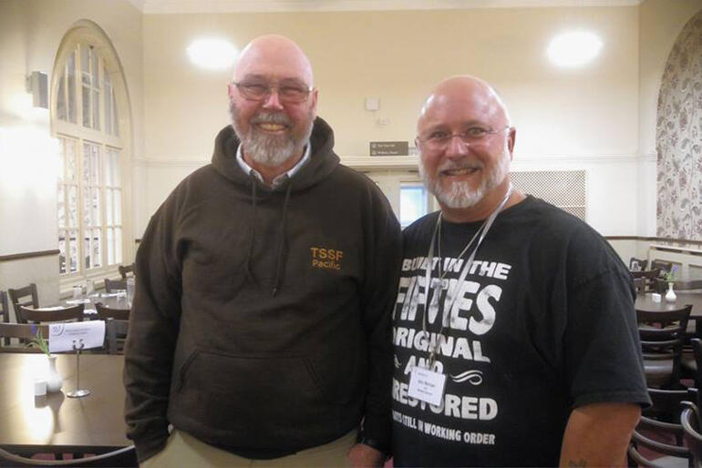 John Hebenton (left) with his predecessor Ken Norian of New York. John Hebenton (left) with his predecessor Ken Norian of New York.