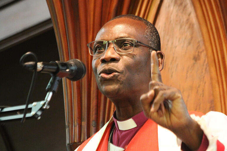 Archbishop Josiah Idowu-Fearon, the Secretary General of the Anglican Communion, who has began a week-long visit to New Zealand. Archbishop Josiah Idowu-Fearon, the Secretary General of the Anglican Communion, who has began a week-long visit to New Zealand.