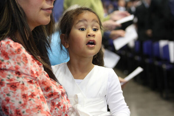 A wondrous moment during the powhiri.