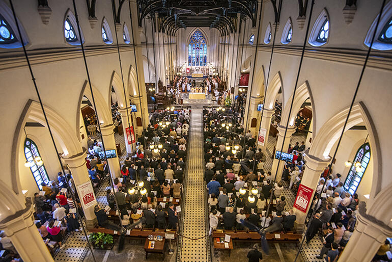 Anglican Consultative Council delegates, Hong Kong Anglicans and guests fill St John's Cathedral Hong Kong, 28 April 2019.