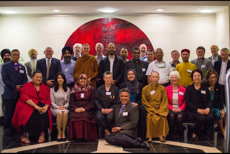 Jocelyn Armstrong joins former Prime Minister Helen Clark and interfaith leaders at the opening of the Religious Diversity Centre in 2016. Jocelyn Armstrong joins former Prime Minister Helen Clark and interfaith leaders at the opening of the Religious Diversity Centre in 2016.
