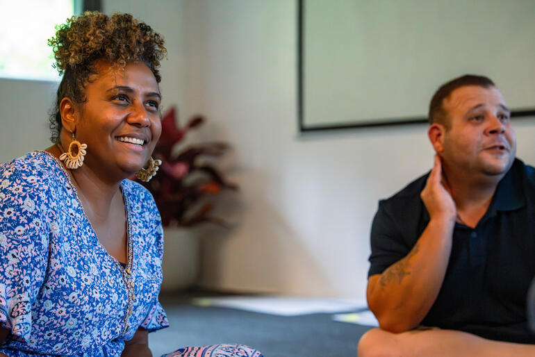 Larissa Minniecon (Australian Anglican Board of Missions) and Cameron Burr (National Aboriginal and Torres Strait Islander Anglican Council)