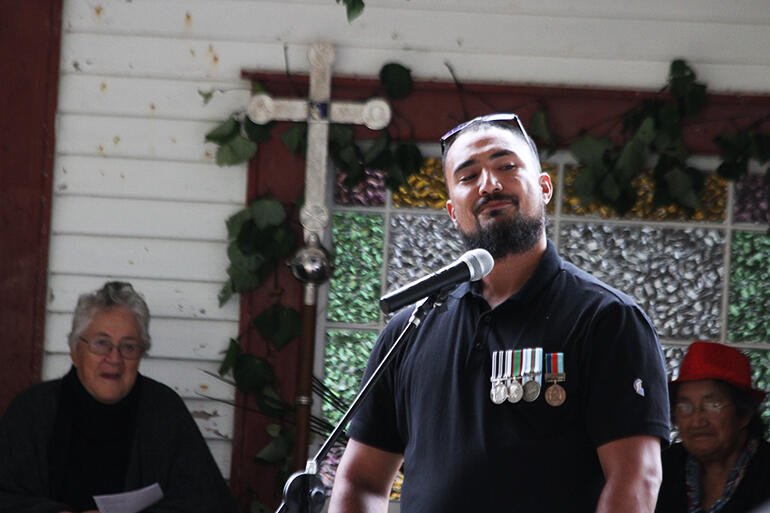 Dwayne Turei pauses before reflecting on his koro.