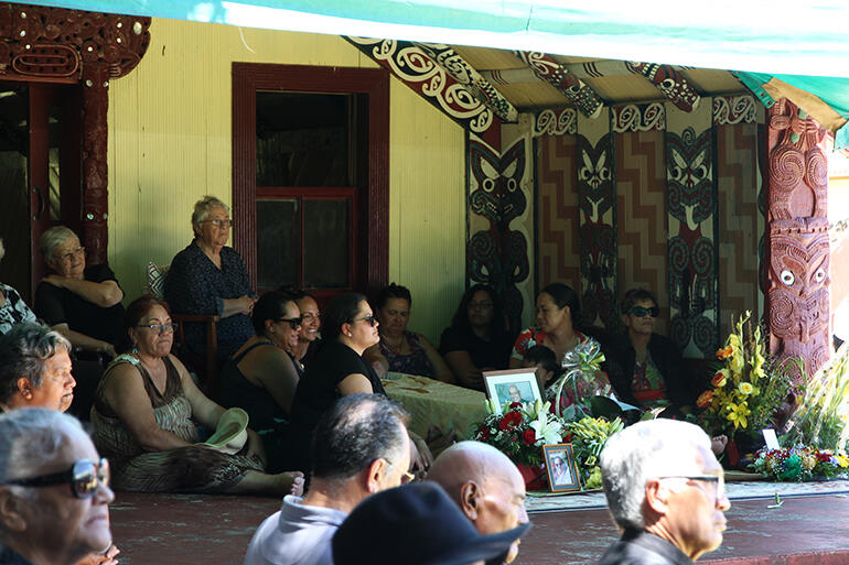 Archbishop's family in the porch of Waho Te Rangi. Archbishop's family in the porch of Waho Te Rangi.