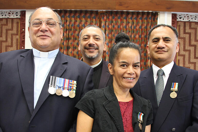 Left to right: The Rev Stan Pilbrow, Rev Katene Eruera, Mokaraka Hokianga, and Colenso Eramiha. Left to right: The Rev Stan Pilbrow, Rev Katene Eruera, Mokaraka Hokianga, and Colenso Eramiha.