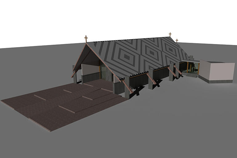 A CAD image of a fully-developed Stage 2 chapel. A CAD image of a fully-developed Stage 2 chapel.