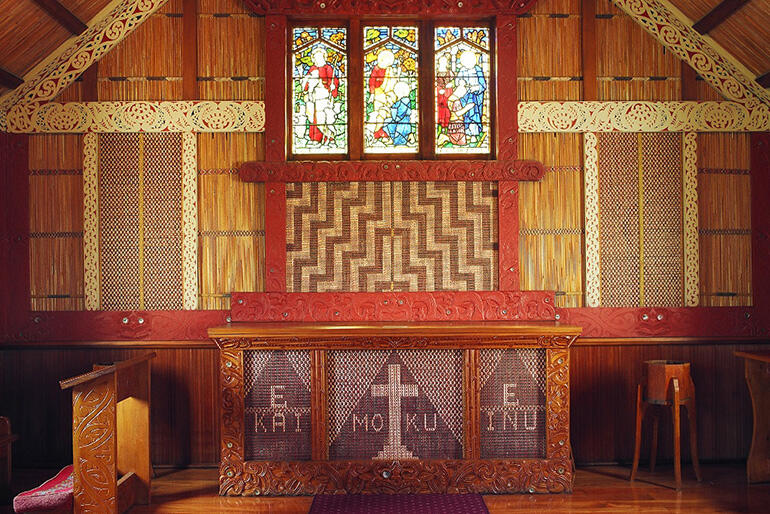 The sanctuary of the former St Michael and All Angels' Chapel. The sanctuary of the former St Michael and All Angels' Chapel.