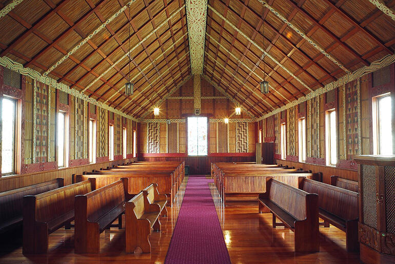 The view from the sanctuary down the aisle of the old St Michael and All Angels' chapel. The view from the sanctuary down the aisle of the old St Michael and All Angels' chapel.