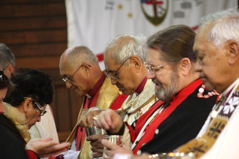 From left: Bishops Muru Walters; Brown Turei; Mark MacDonald and Ben Te Haara. From left: Bishops Muru Walters; Brown Turei; Mark MacDonald and Ben Te Haara.
