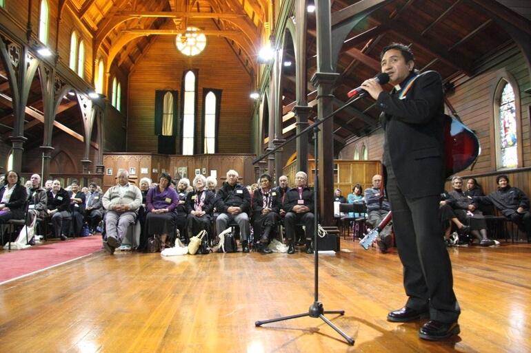 Peter Naera led the singing during the worship. His wife, Marina, was the Chaplain for Te Runanganui. Peter Naera led the singing during the worship. His wife, Marina, was the Chaplain for Te Runanganui.