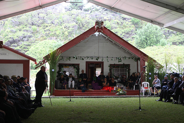 As Selwyn Parata speaks, the king's family are seated at the left of the house. As Selwyn Parata speaks, the king's family are seated at the left of the house.
