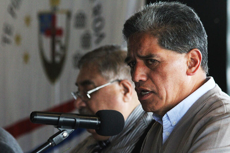 Maui Tangohau delivers the report of the Te Aute Trust Board. Maui Tangohau delivers the report of the Te Aute Trust Board.