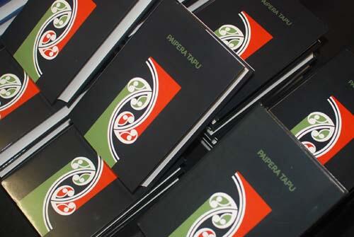 The striking cover of Te Paipera Tapu. The striking cover of Te Paipera Tapu.