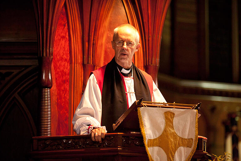 The Archbishop of Canterbury, the Most Rev Justin Welby, preaching in Auckland's Church of the Holy Sepulchre last night. Pictures by Luci Harrison.