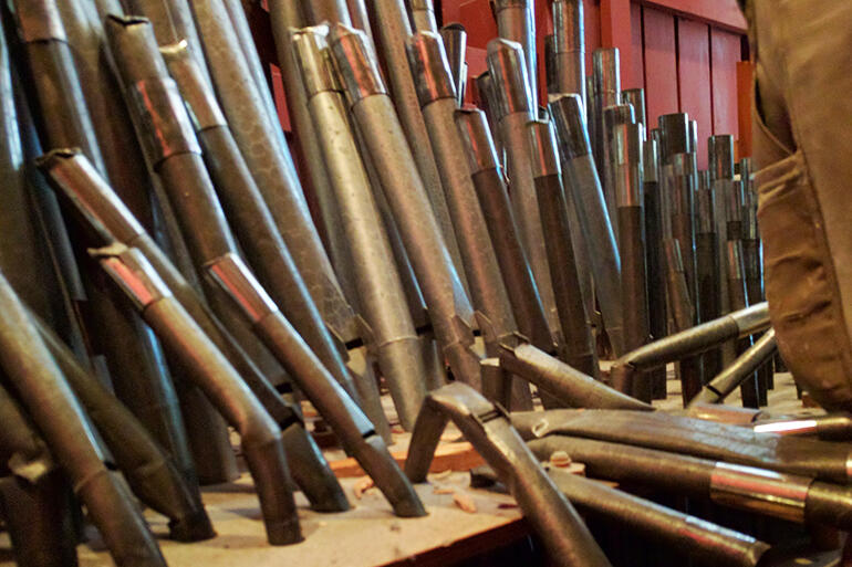 Some of the mayhem in the organ loft. Some of the mayhem in the organ loft.