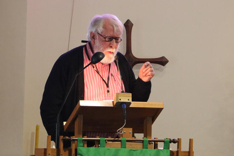 Rev Bryden Black challenged synod to consider the church’s liability in the reinstatement project. Rev Bryden Black challenged synod to consider the church’s liability in the reinstatement project.