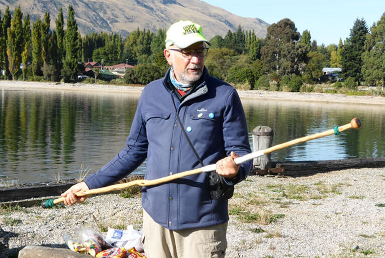 Bishop Kelvin speaks about the tokotoko stick that carries the spirit of the hikoi and is named Te Harinui. Bishop Kelvin speaks about the tokotoko stick that carries the spirit of the hikoi and is named Te Harinui.