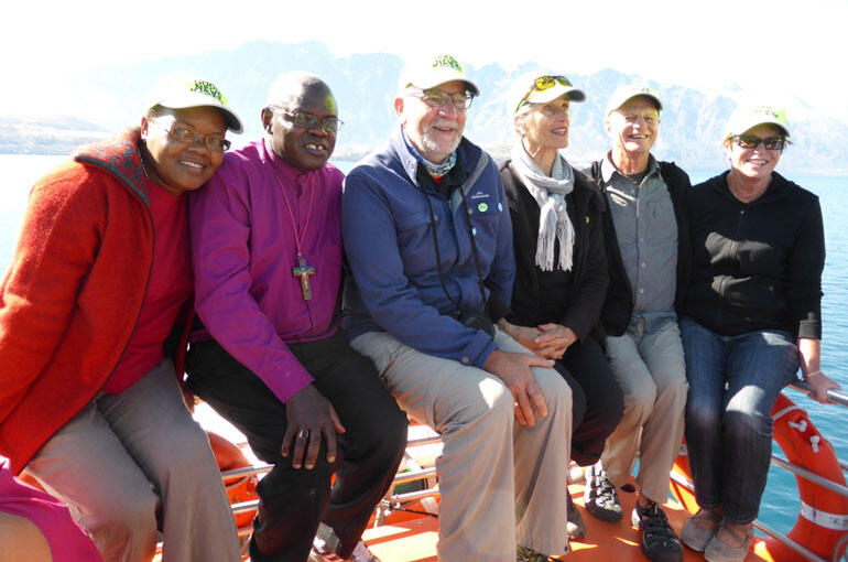 Taking the ferry: Margaret and John Sentamu, Kelvin and Clemency Wright, and John and Trish Franklin. Taking the ferry: Margaret and John Sentamu, Kelvin and Clemency Wright, and John and Trish Franklin.