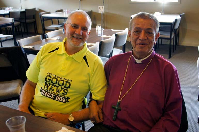 Bishop Kelvin Wright and Bishop John Gray working for a closer bicultural future. Bishop Kelvin Wright and Bishop John Gray working for a closer bicultural future.