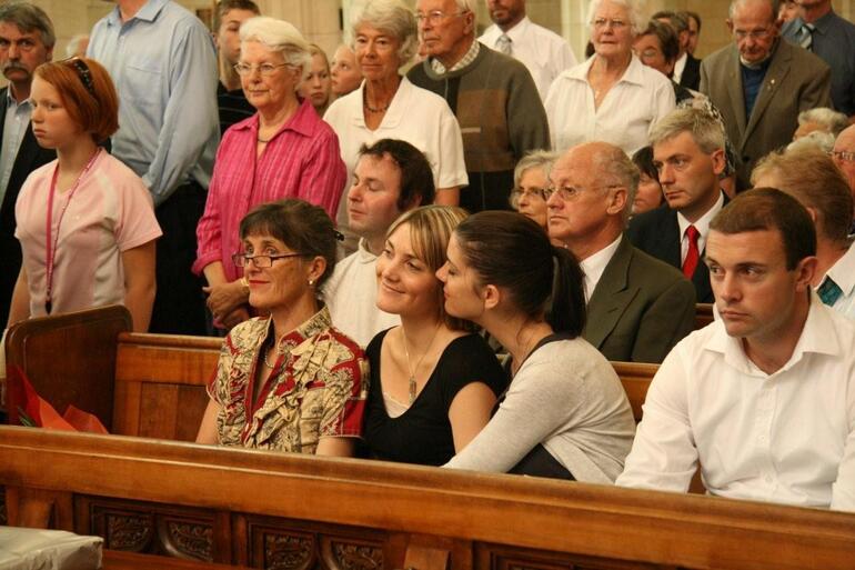 Mrs Clemency Wright, Bridget, Catherine and Scott Murray, Bridget's husband.