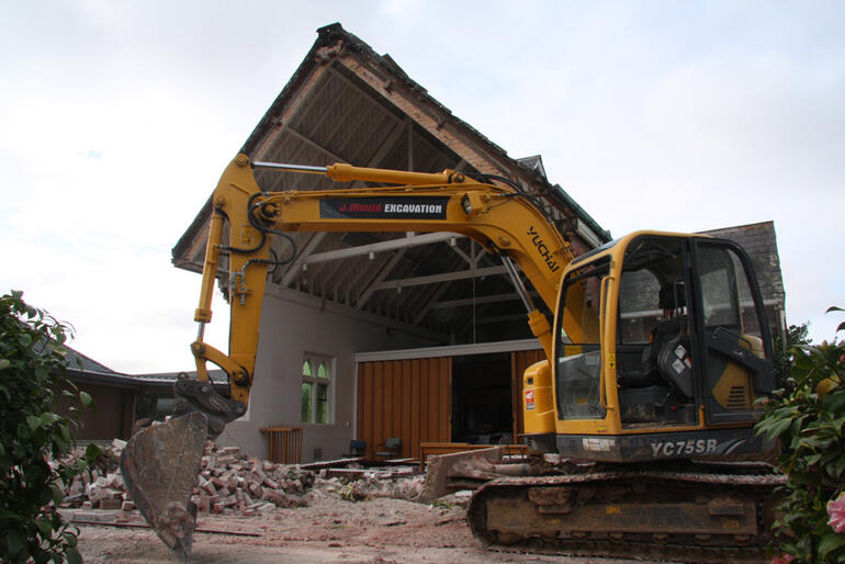Another view of the eastern end of the Churchill Courts chapel. The entire chapel has now been demolished.