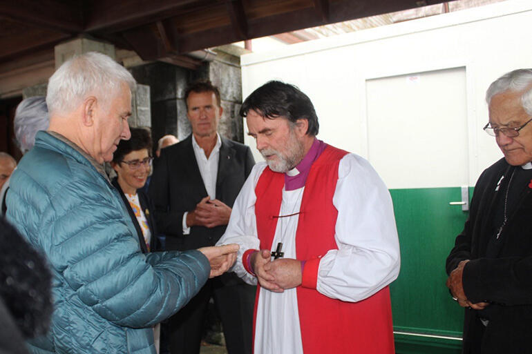 Archbishop Philip anointed four key project players - including Dean Peter Beck. Archbishop Philip anointed four key project players - including Dean Peter Beck.