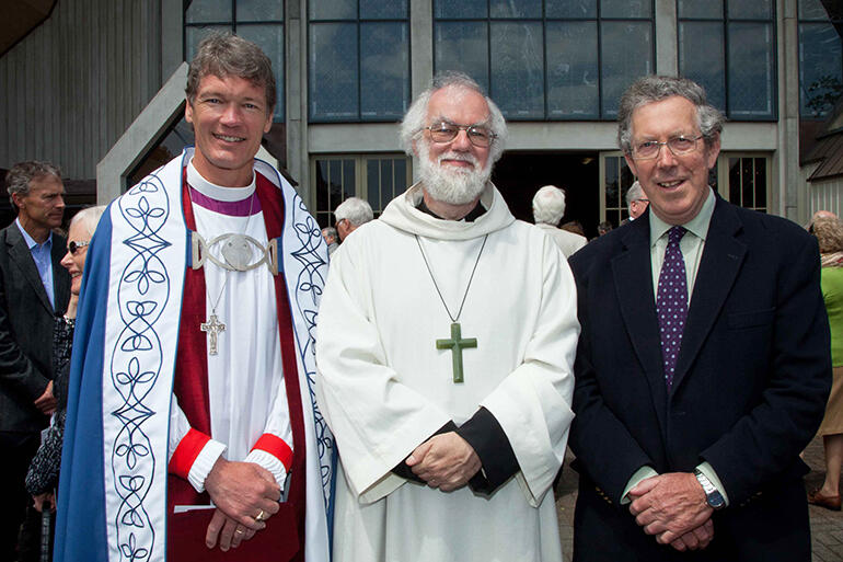 Bishop David alongside Archbishop Rowan Williams and Waiapu stalwart Hugh McBain at last year's ACC meeting in Auckland.