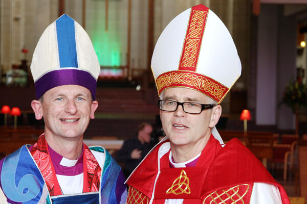 Auckland's Diocesan Bishop, Ross Bay, with his new Assistant Bishop, Jim White. Auckland's Diocesan Bishop, Ross Bay, with his new Assistant Bishop, Jim White.