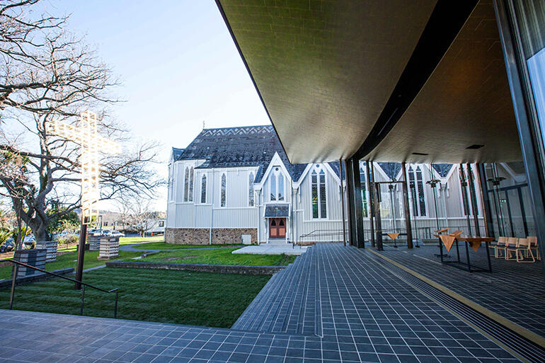 A view across the Newmarket end of the new chapel, with the end doors fully opened.