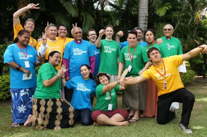 More carefree times: The archbishops (with ++Winston in the purple sleeves) front up with young friends at this year's General Synod in Nadi. More carefree times: The archbishops (with ++Winston in the purple sleeves) front up with young friends at this year's General Synod in Nadi.