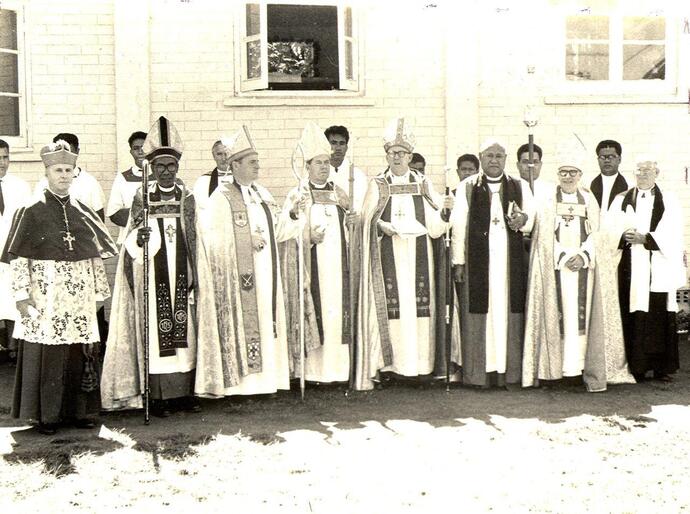 Bishop Winston's father, Fine Halapua, was also a bishop. This shot is from his episcopal ordination in Tonga, in 1967. Bishop Winston's father, Fine Halapua, was also a bishop. This shot is from his episcopal ordination in Tonga, in 1967.